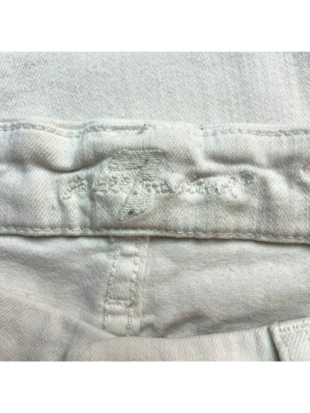7 For All Mankind Cropped Skinny Jeans Womens 27 White 94% Cotton Stretch Denim - Picture 11 of 13
